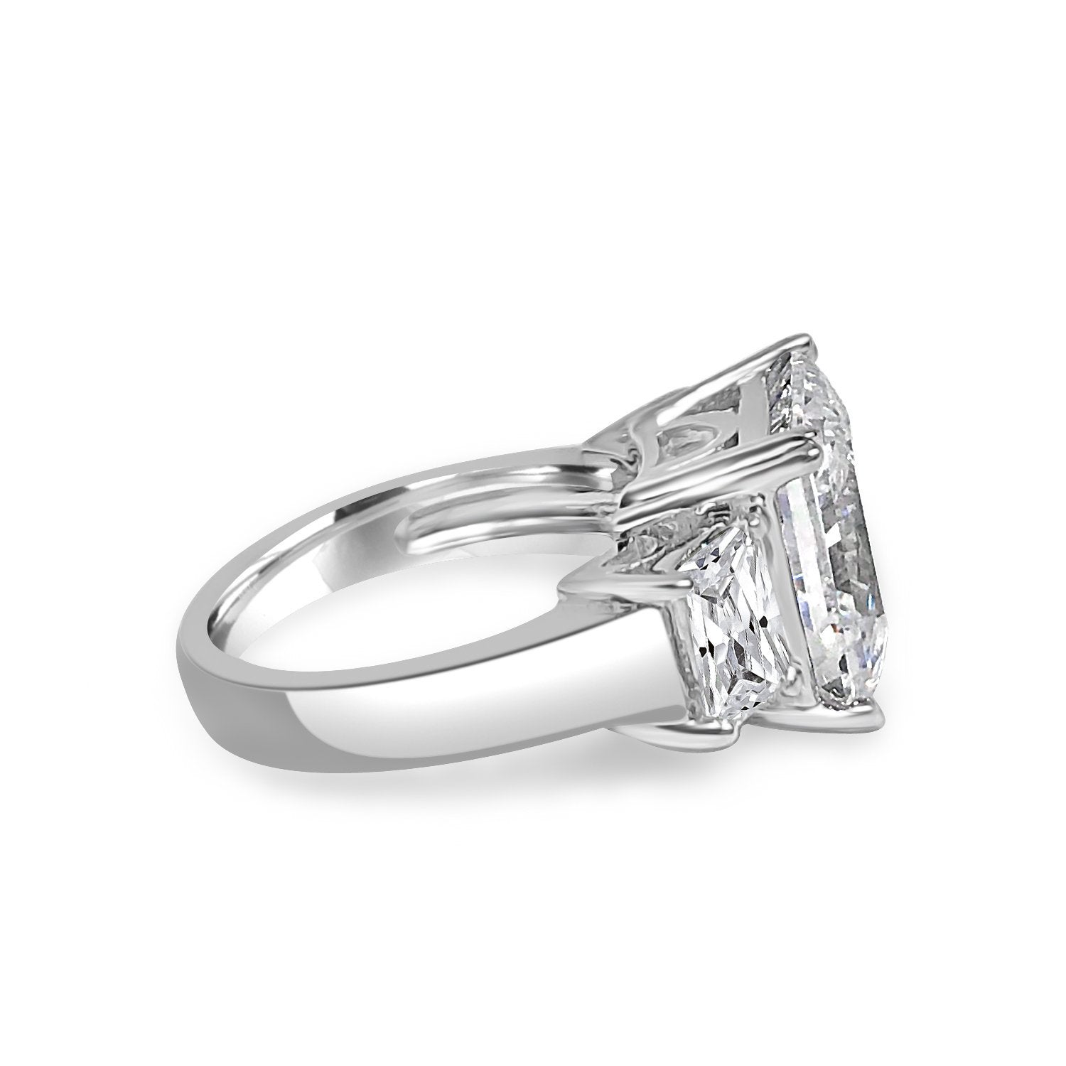 5CT Three stones Cushion Cubic Zirconia Engagement Ring. 635R71467