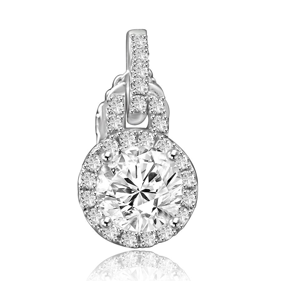 Round Diamond Veneer Cubic Zirconia Pendant. 635P10687A