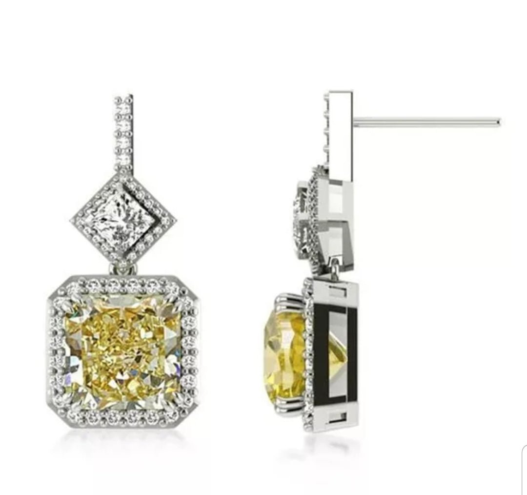 Earrings Geometric Diamond Veneer Cubic Zirconia. 830E1029