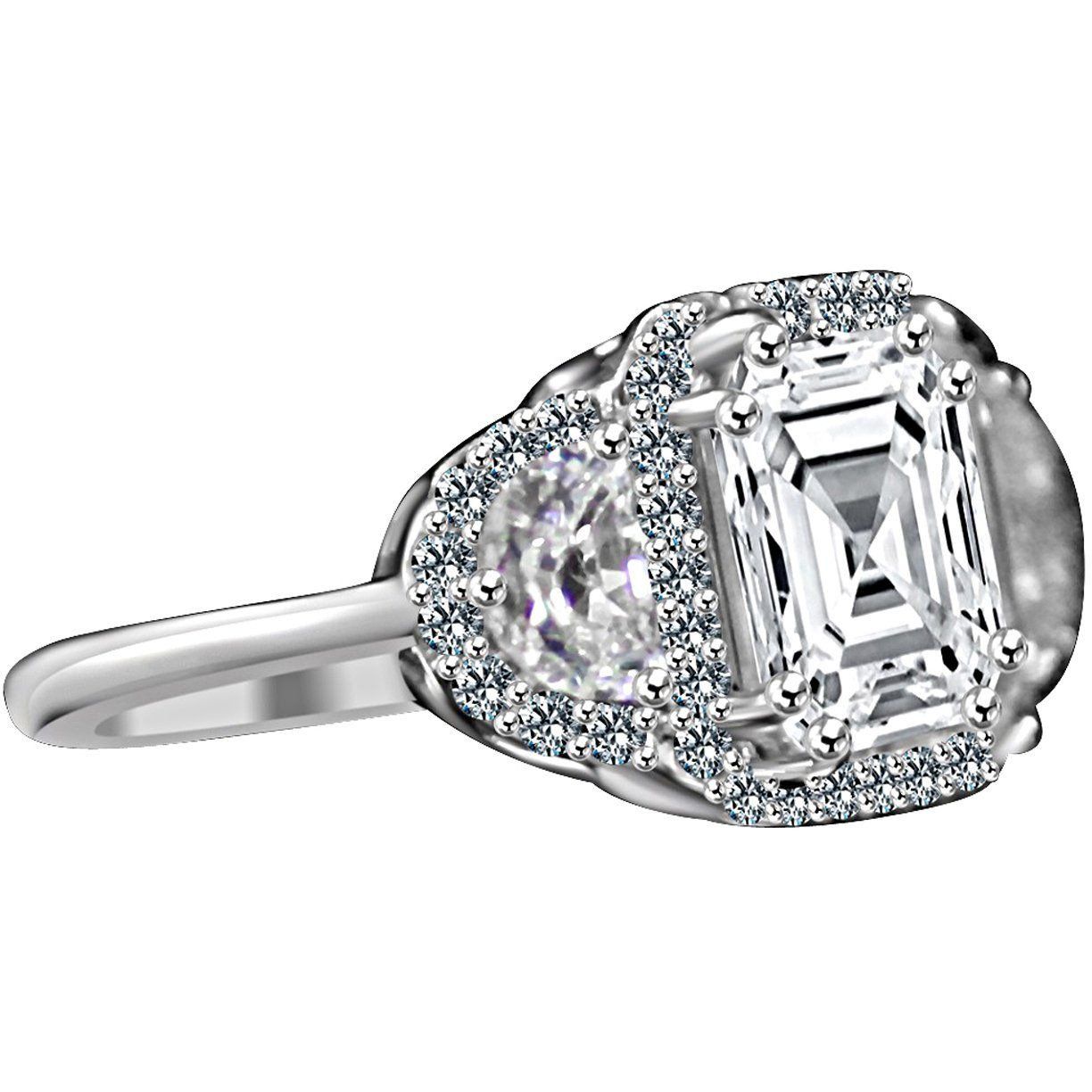 Asscher cut Cubic Zirconia vintage Ring