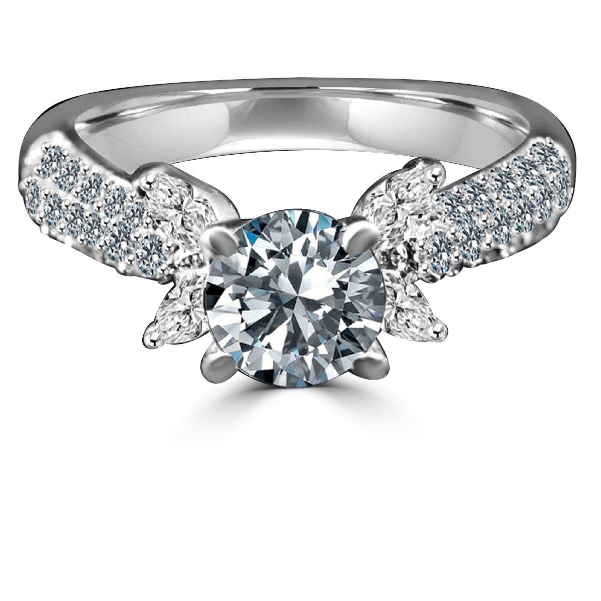 Round Diamond Veneer Cubic Zirconia Ring. 635R3228