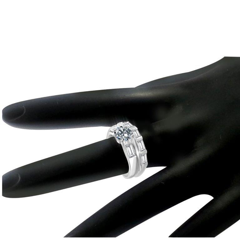 1CT Round Cubic Zirconia Engagement Ring Set final sale. 635R32110