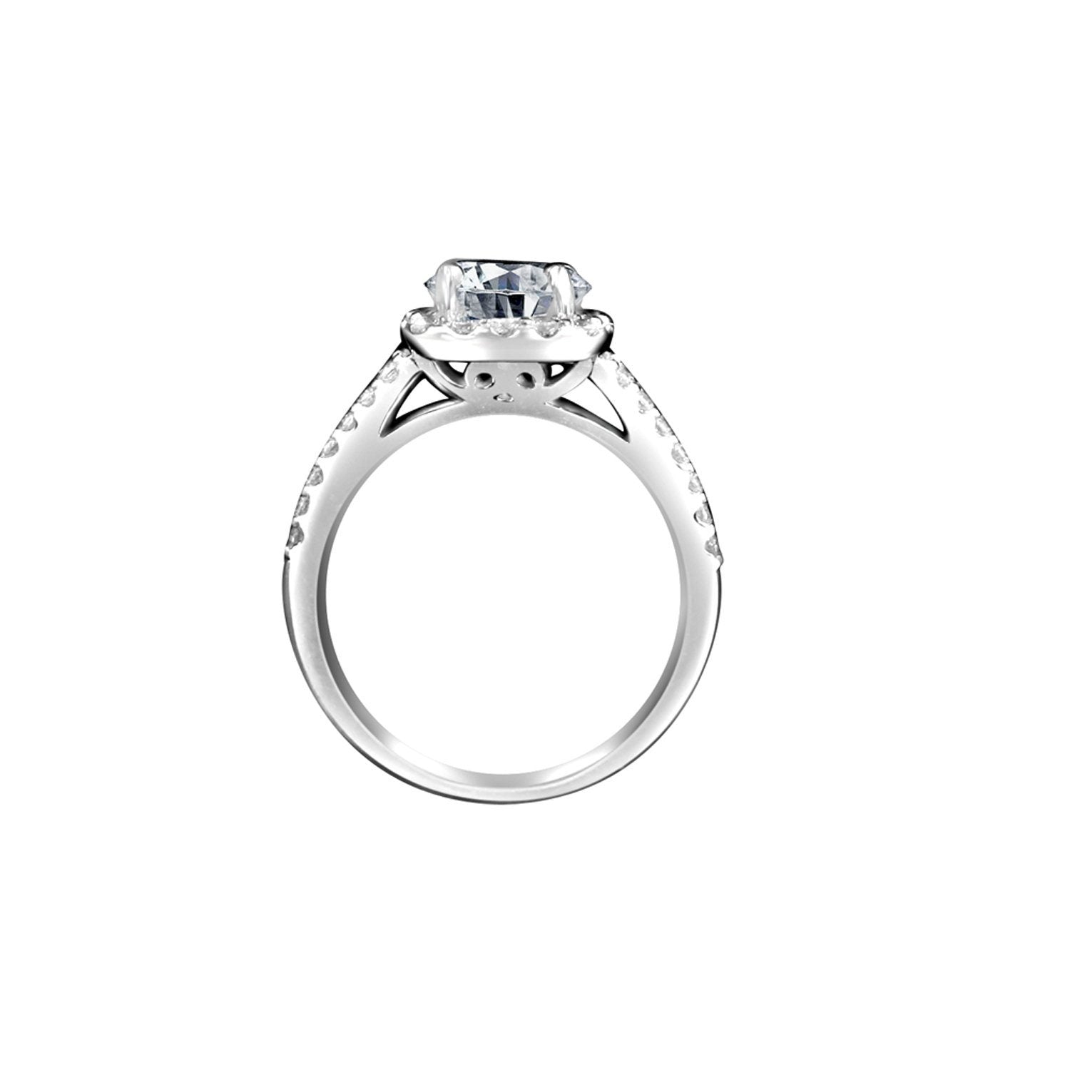 2CT Round Diamond Veneer Cubic Zirconia Ring. 635R4009
