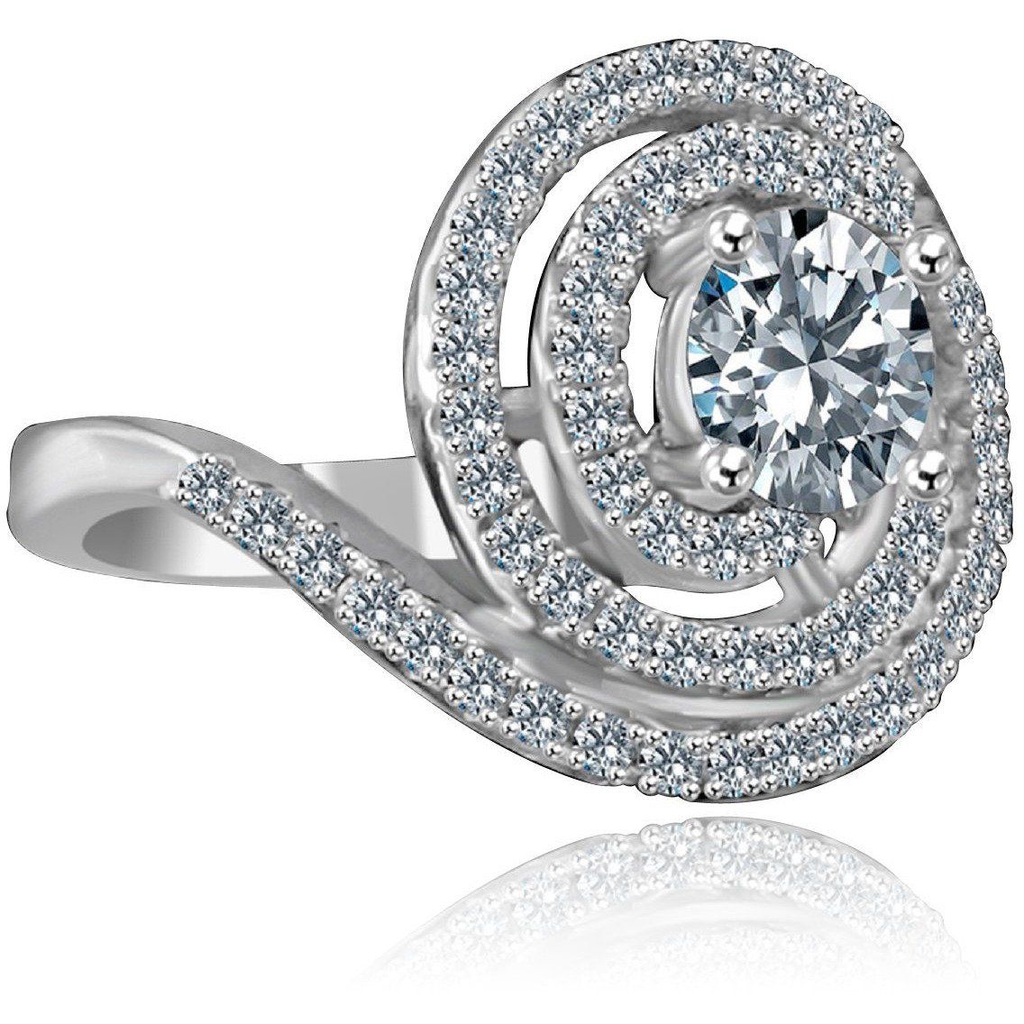 1/2CT Round Diamond Veneer Cubic Zirconia Ring. 635R3237