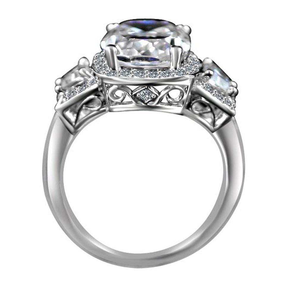 3.5CT Cushion Diamond Veneer Cubic Zirconia Halo Ring. 635R71567