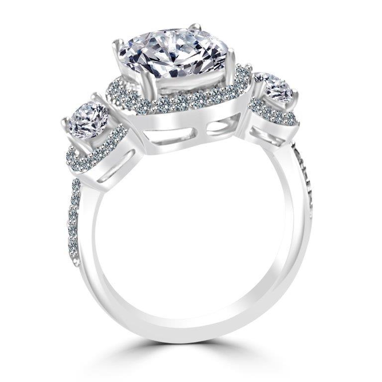 2.5CT Cushion Halo Diamond Veneer Cubic Zirconia Ring. 635R71683
