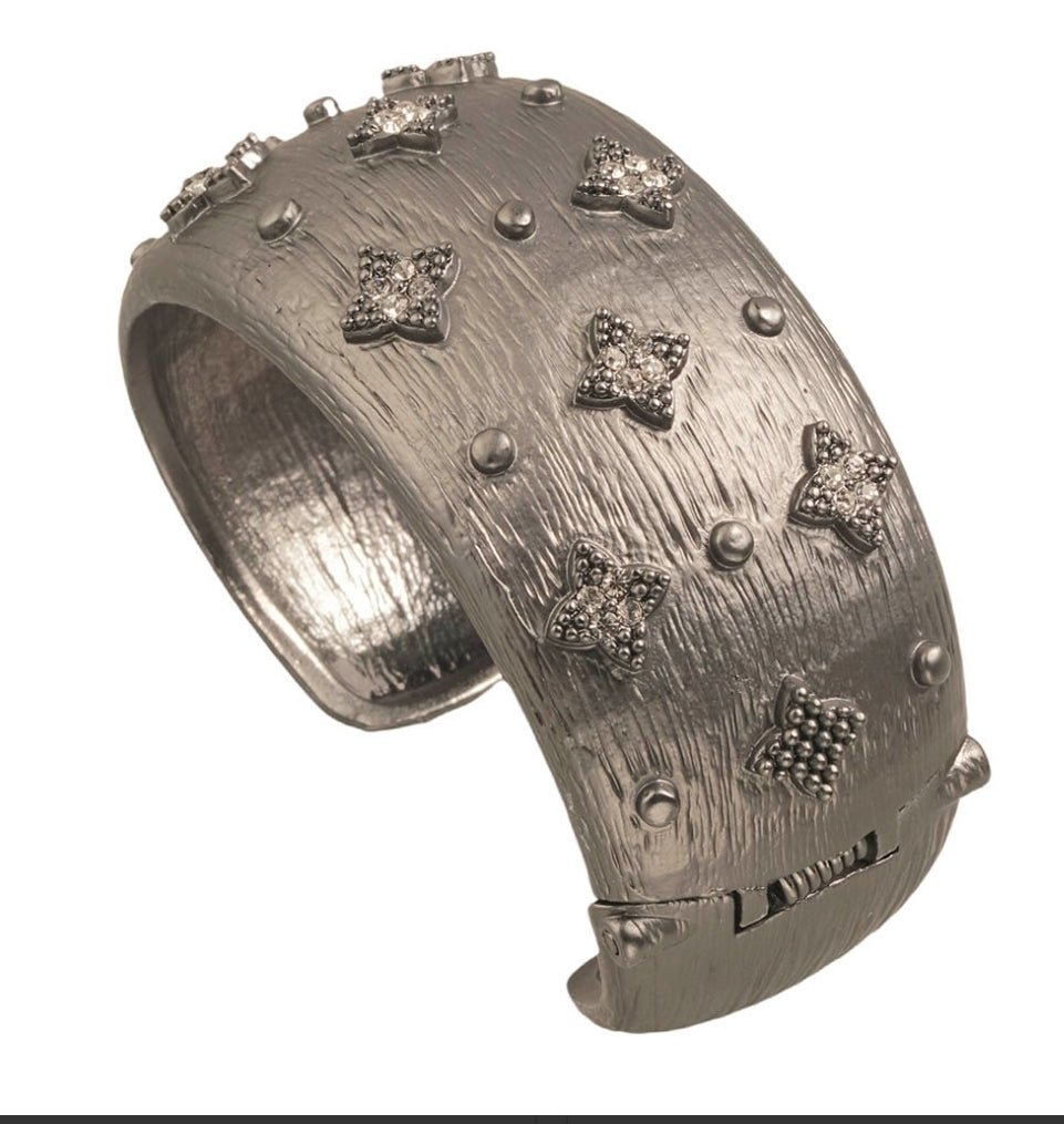 Zirconite wide hinged Bangle Bracelet. 500B7140