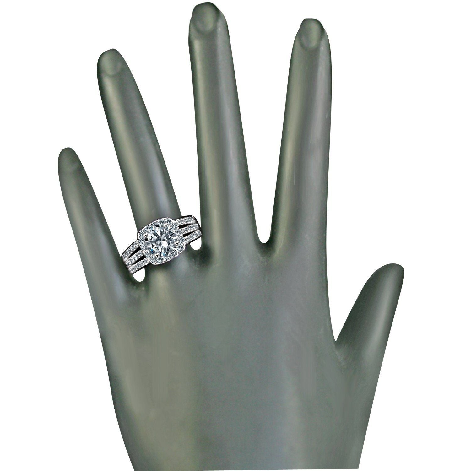 2CT Round Diamond Veneer Cubic Zirconia Ring. 635R4009