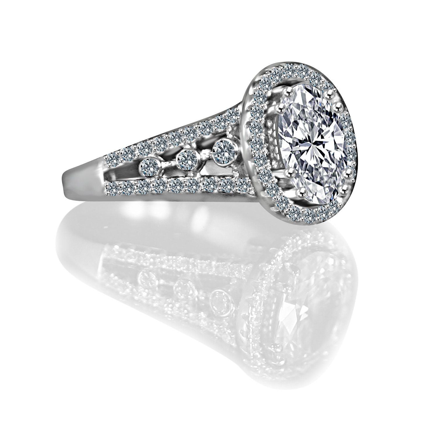 2.5CT Oval Diamond Veneer Cubic Zirconia Ring. 635R4011