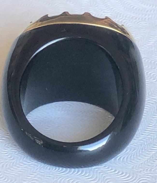 Hematite Cabochon Oval Cocktail Ring. 501R9w184