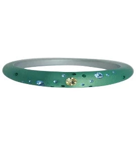 Zirconite Stackable Jeweled Acrylic Opaque Bangle Bracelet. 629B81364