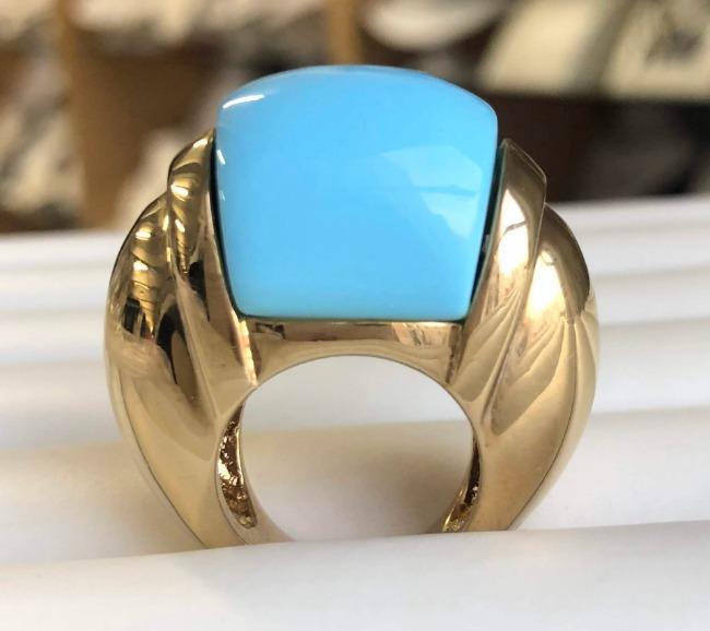 Art Deco Cocktail gold Ring. 501R9W194