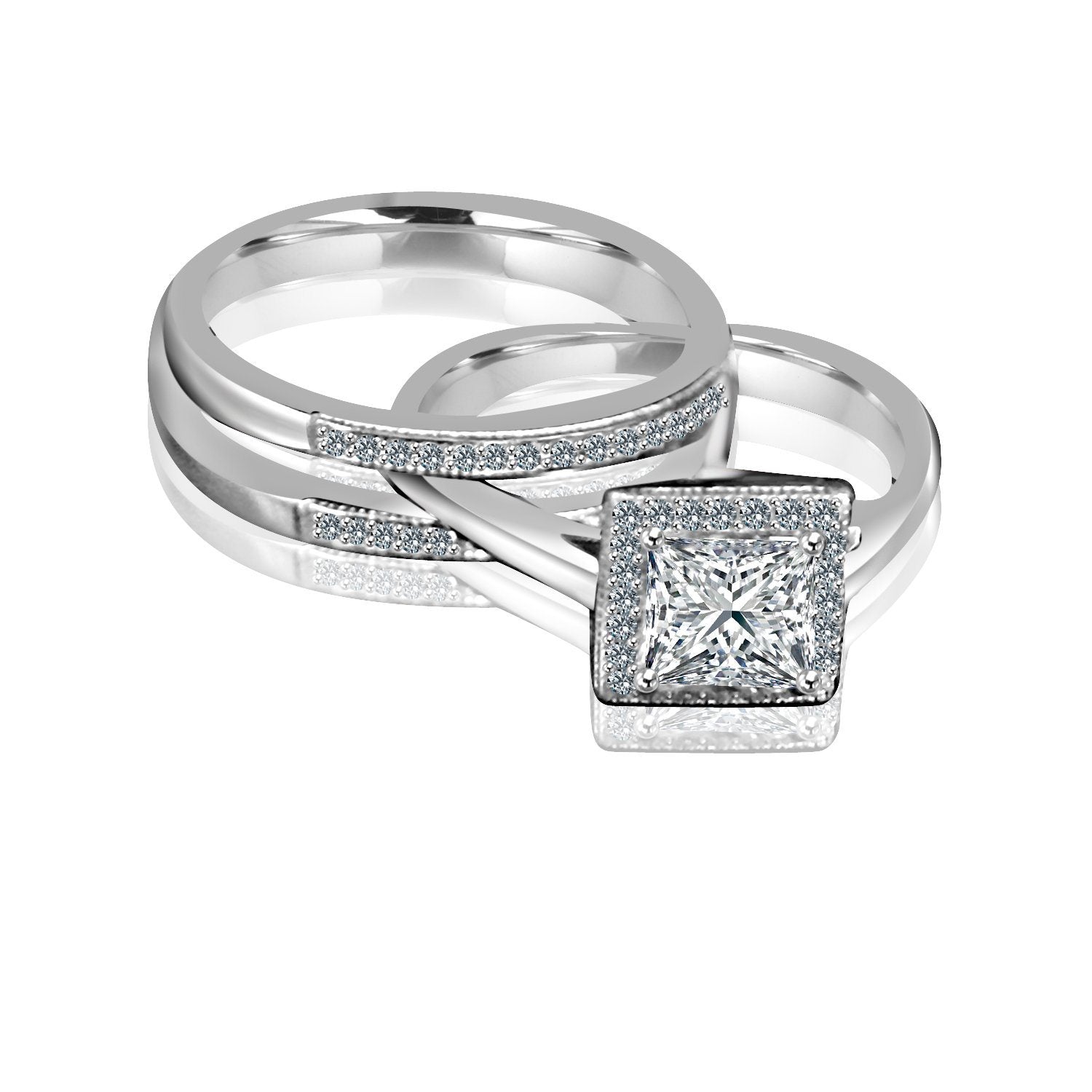 1CT Square Diamond Veneer Cubic Zirconia Ring. 635R4012