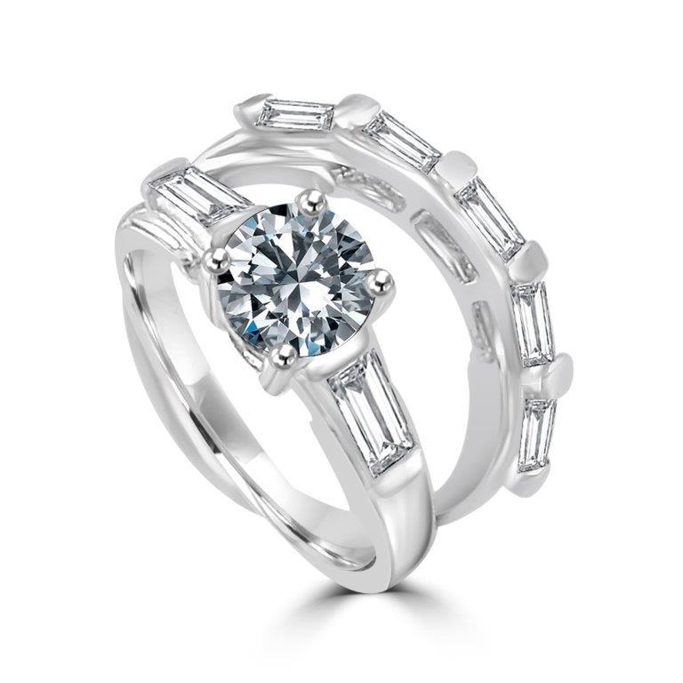 1CT Round Cubic Zirconia Engagement Ring Set final sale. 635R32110