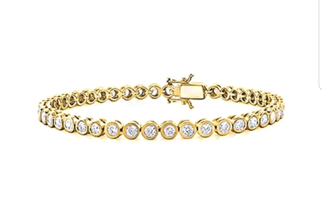 Zirconite Cubic Zirconia Bezel Tennis Bracelet