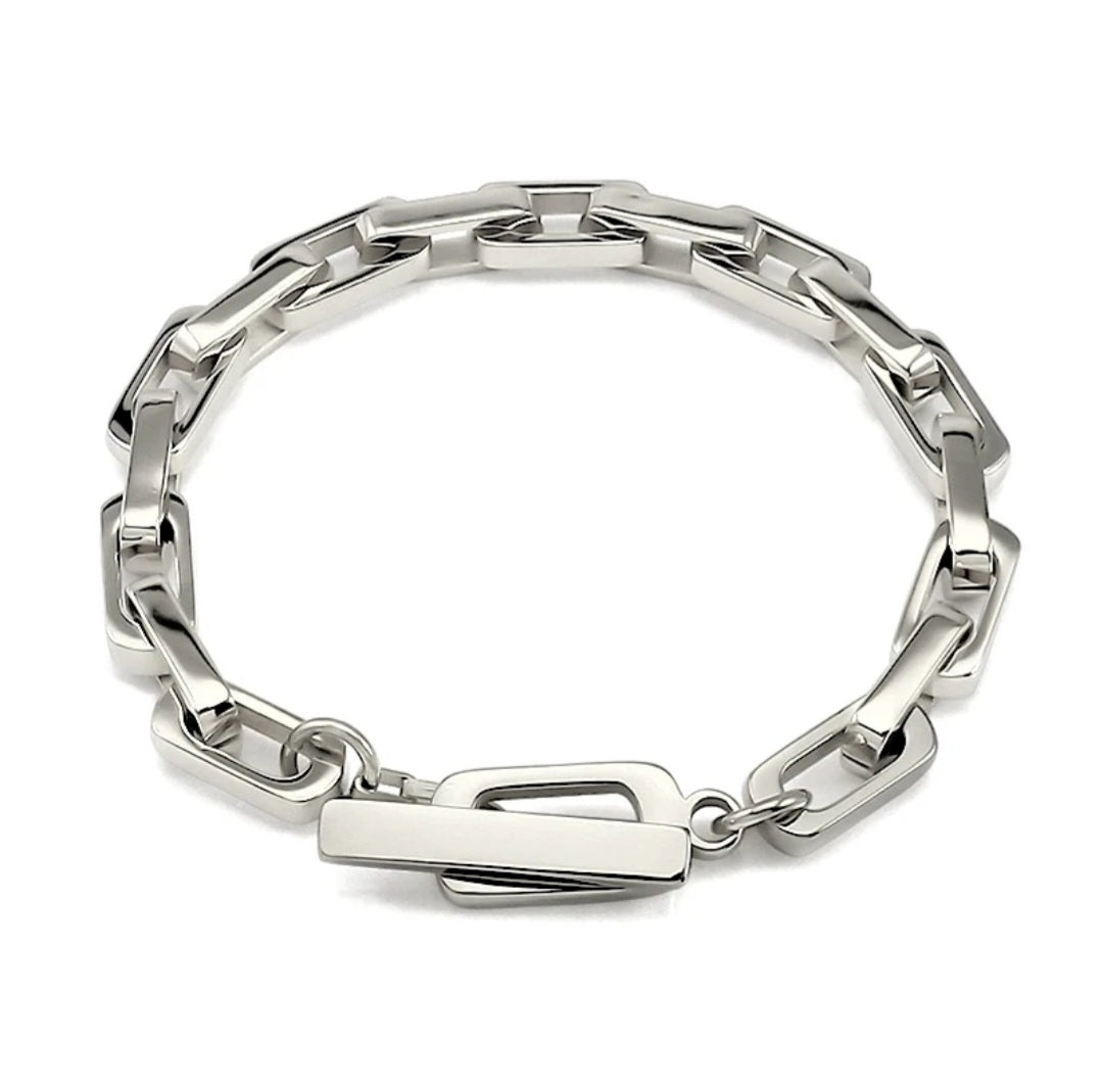 Unisex Paper Clip chain Bracelet.  Zirconite 856B102