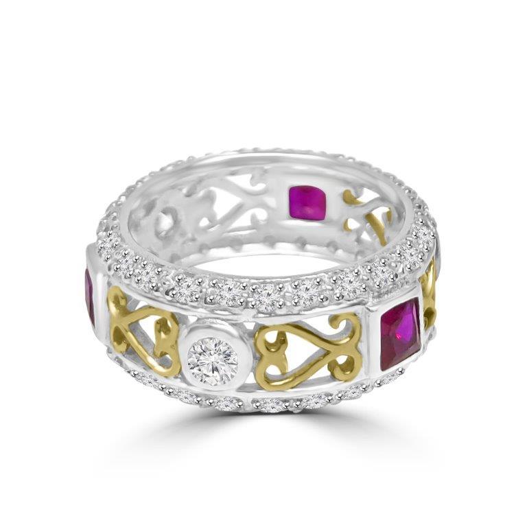 Cubic Zirconia Eternity Band square Stackable Ring. 600R13060