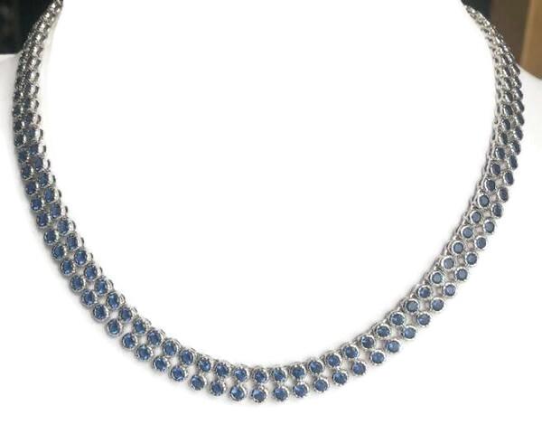 Two rows Zirconite Cubic Zirconia Necklace. AN2281