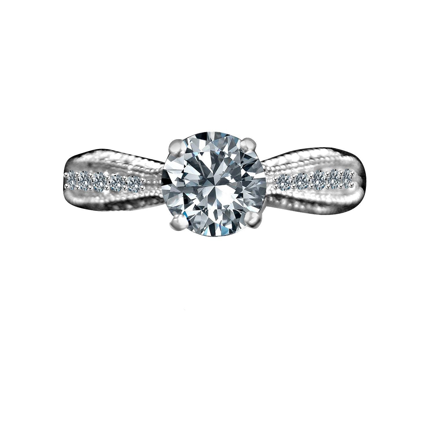 1.5CT  Round Solitaire Diamond Veneer Cubic Zirconia Ring. 635R4007
