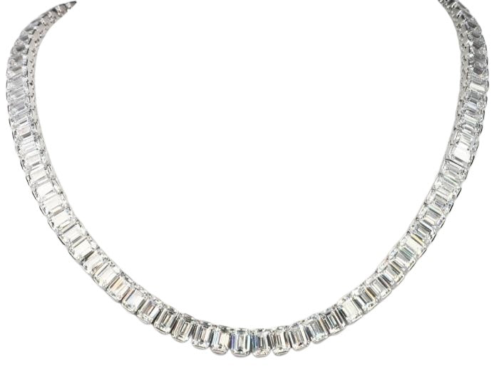 Emerald cut Zirconite Cubic Zirconia Necklace.  602N50162