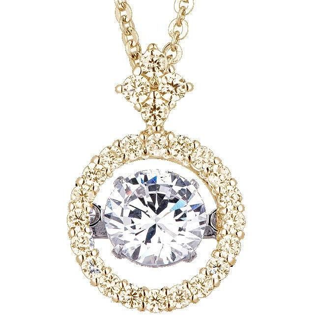Dancing Diamond Veneer Sterling silver Pendant. 635P217