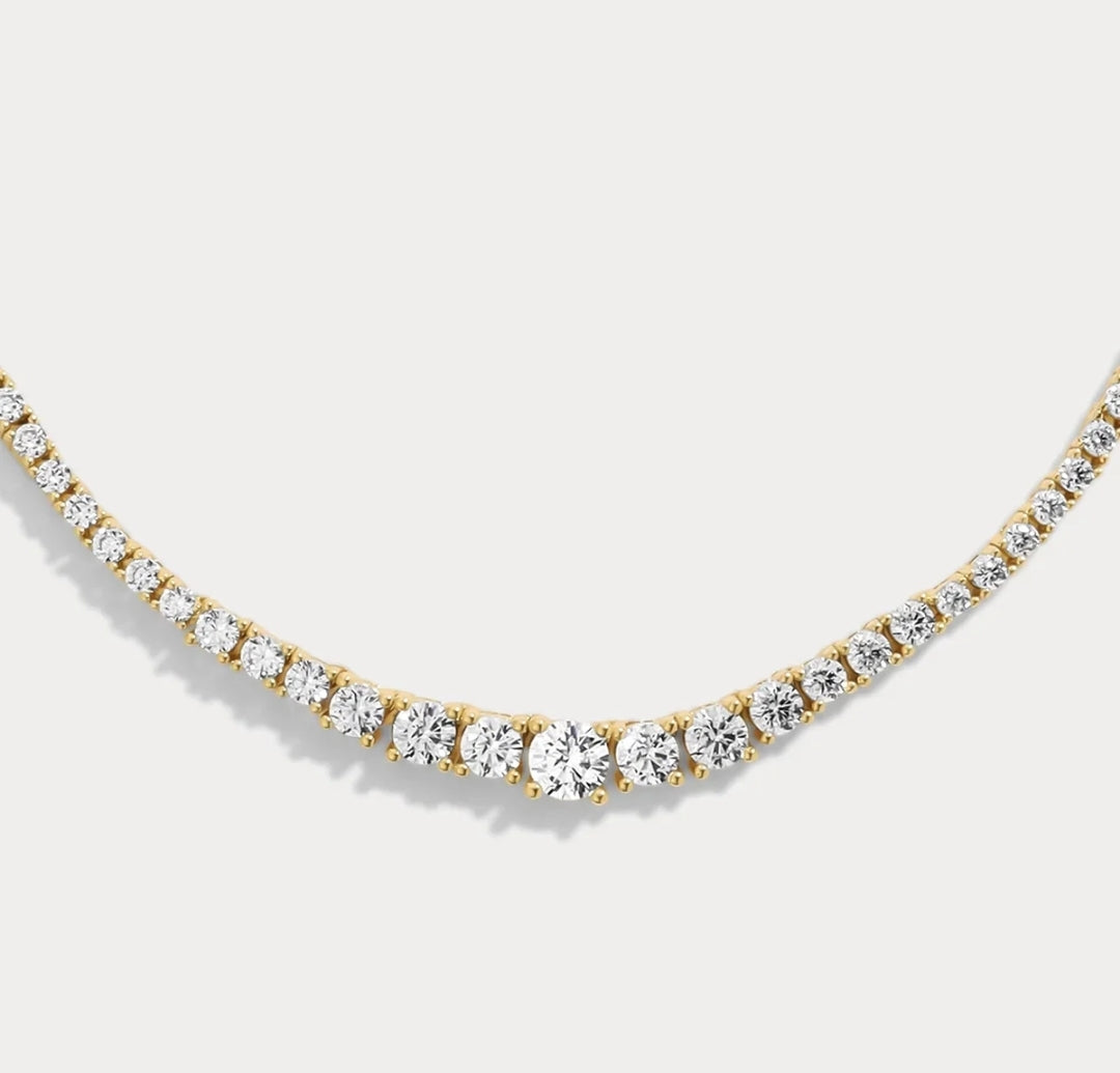 Cubic Zirconia Graduated Tennis Necklace. Zirconite 628N5316