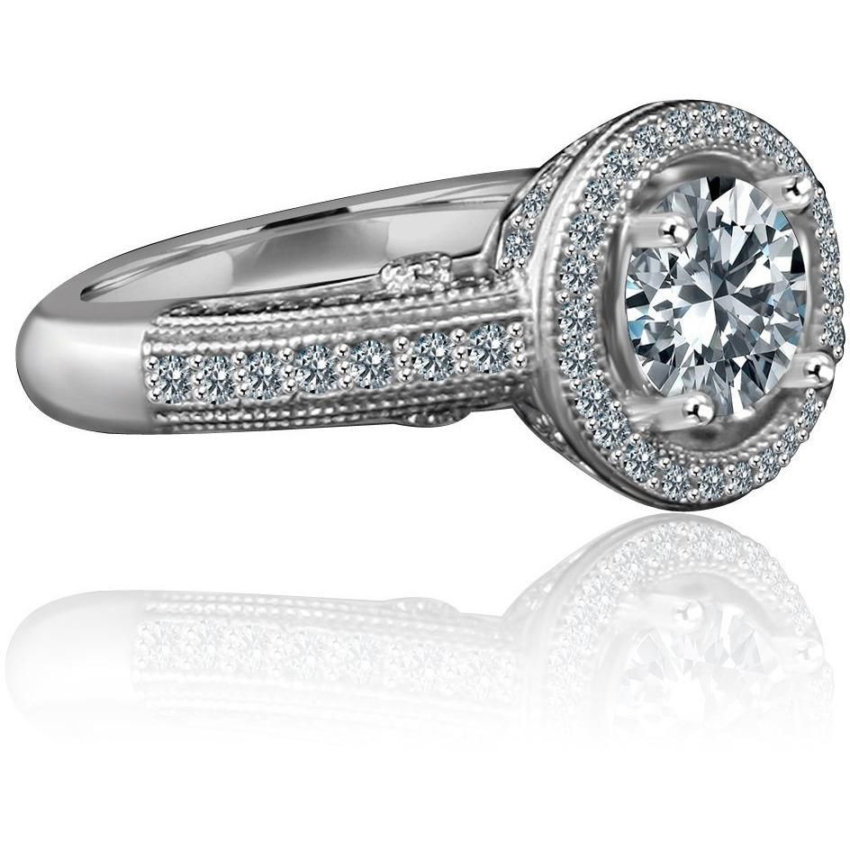 0.75CT Round Diamond Veneer Cubic Zirconia Ring.635R4001