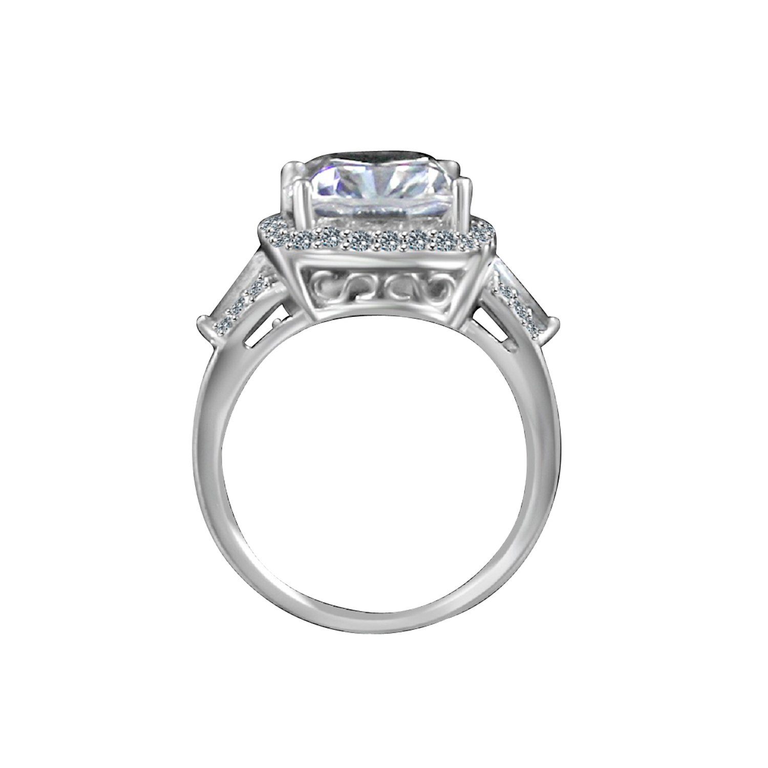 8CT Cushion Diamond Veneer Cubic Zirconia Ring. 635R71678