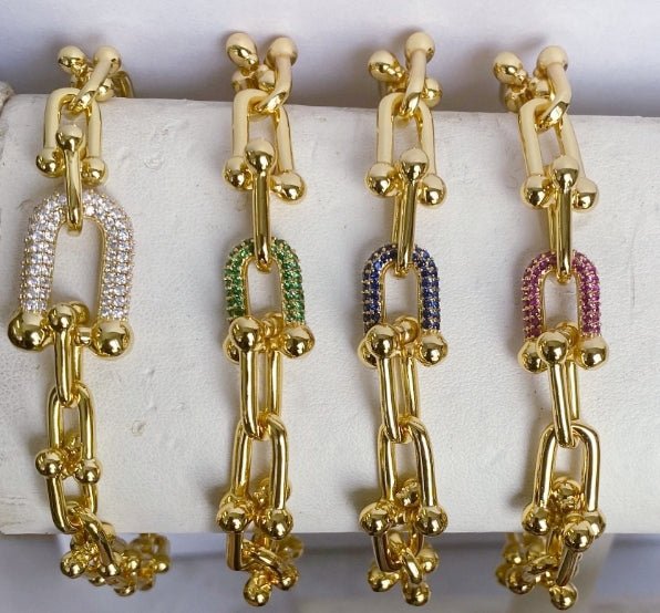 Zirconite Sadle stainless steel Bracelet. 821B100