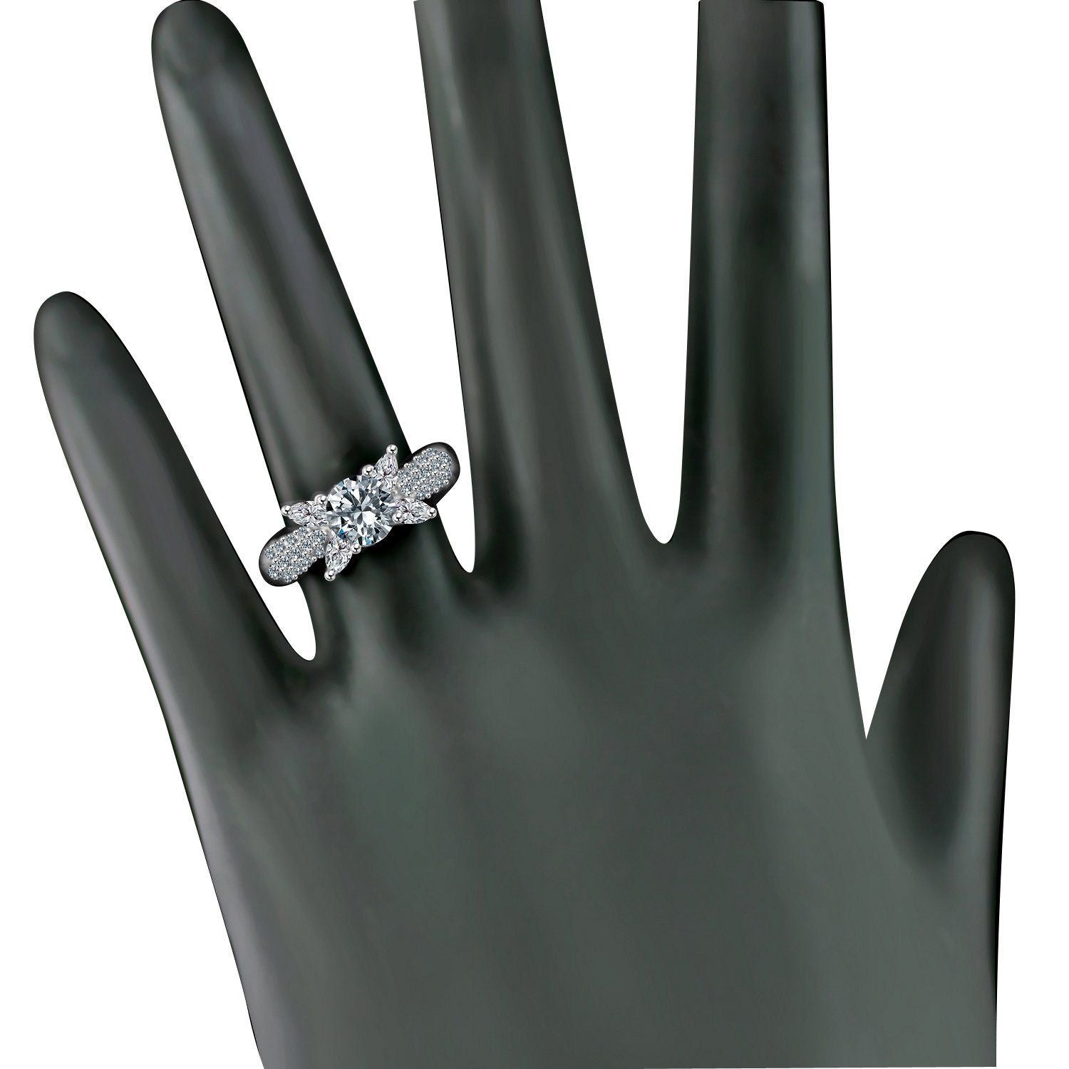 Round Diamond Veneer Cubic Zirconia Ring. 635R3228