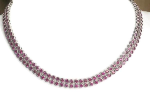 Two rows Zirconite Cubic Zirconia Necklace. AN2281
