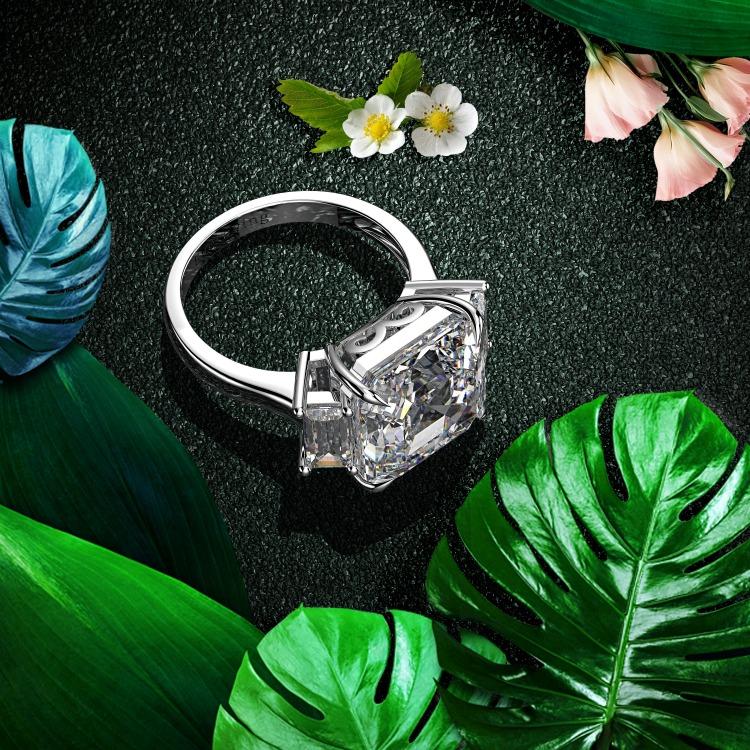 10CT Asscher Diamond Veneer Cubic Zirconia Ring. 801R9061