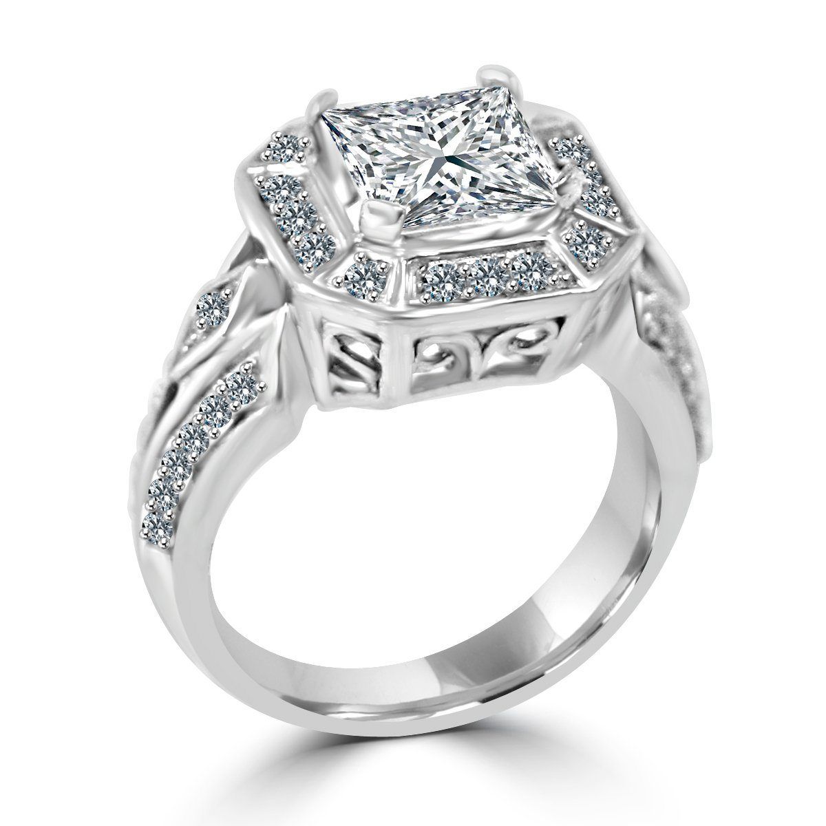 2.5CT Cushion Diamond Veneer Cubic Zirconia Ring. 635R12550