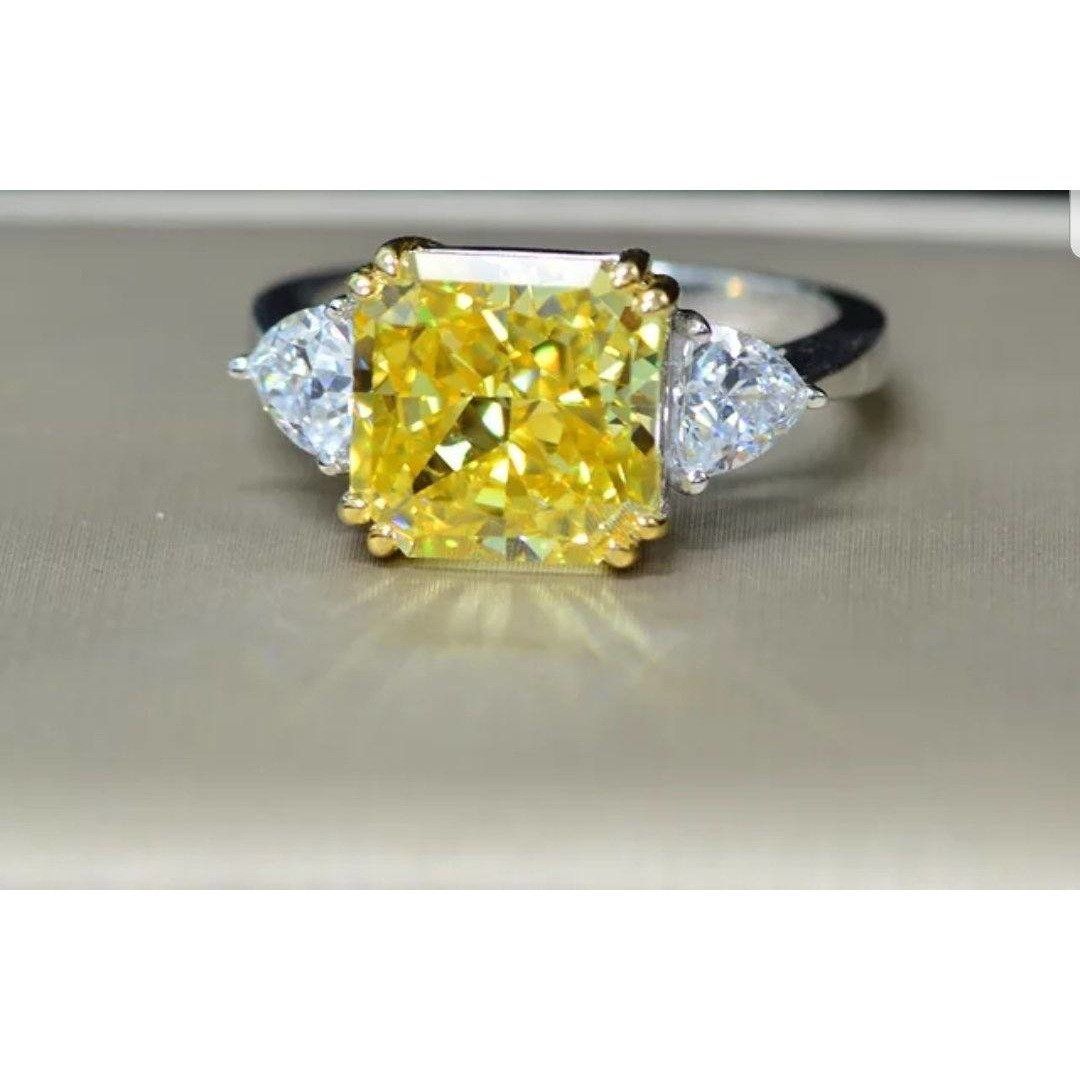 Three Stones Square Cubic Zirconia Engagement Ring. 801R9042