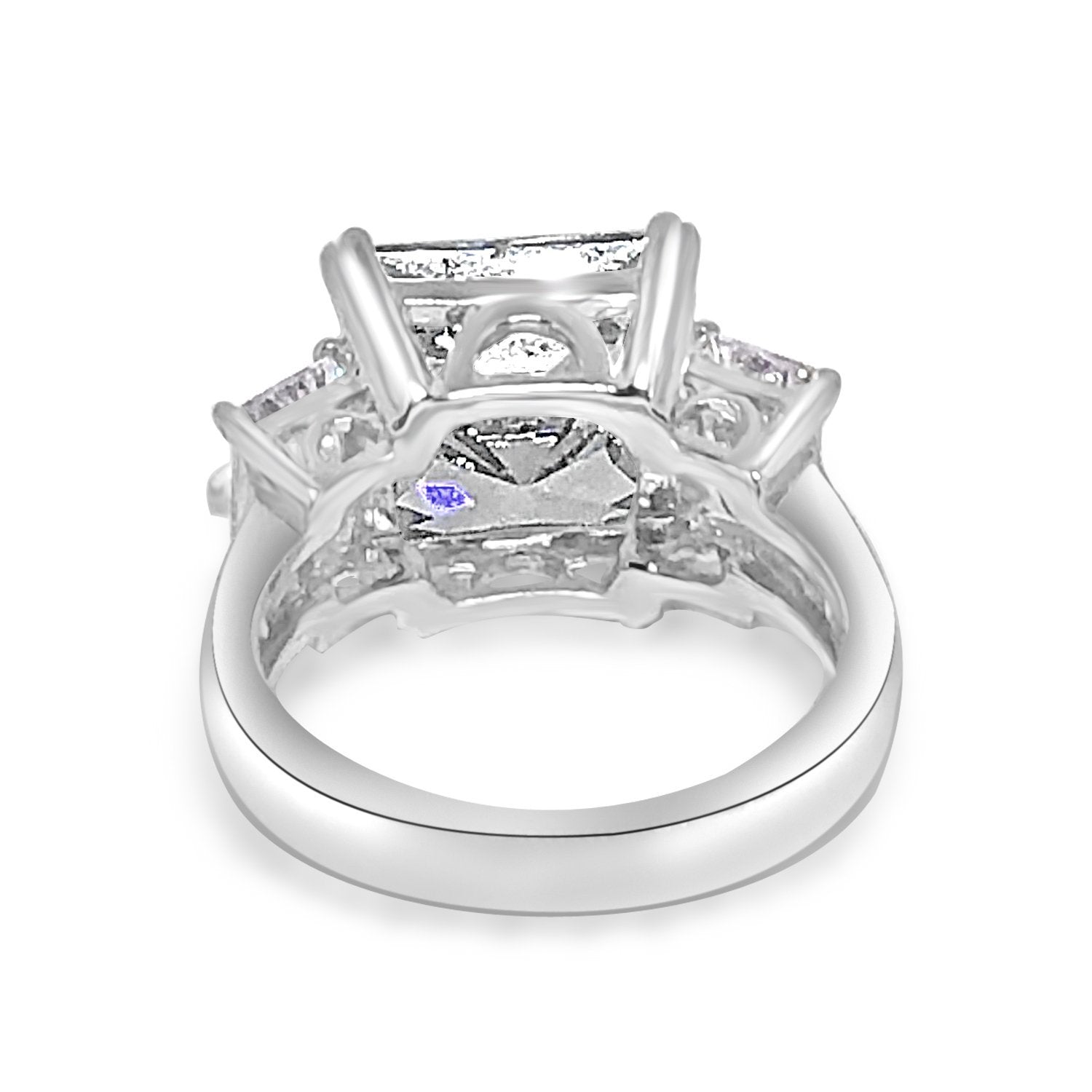 5CT Three stones Cushion Cubic Zirconia Engagement Ring. 635R71467