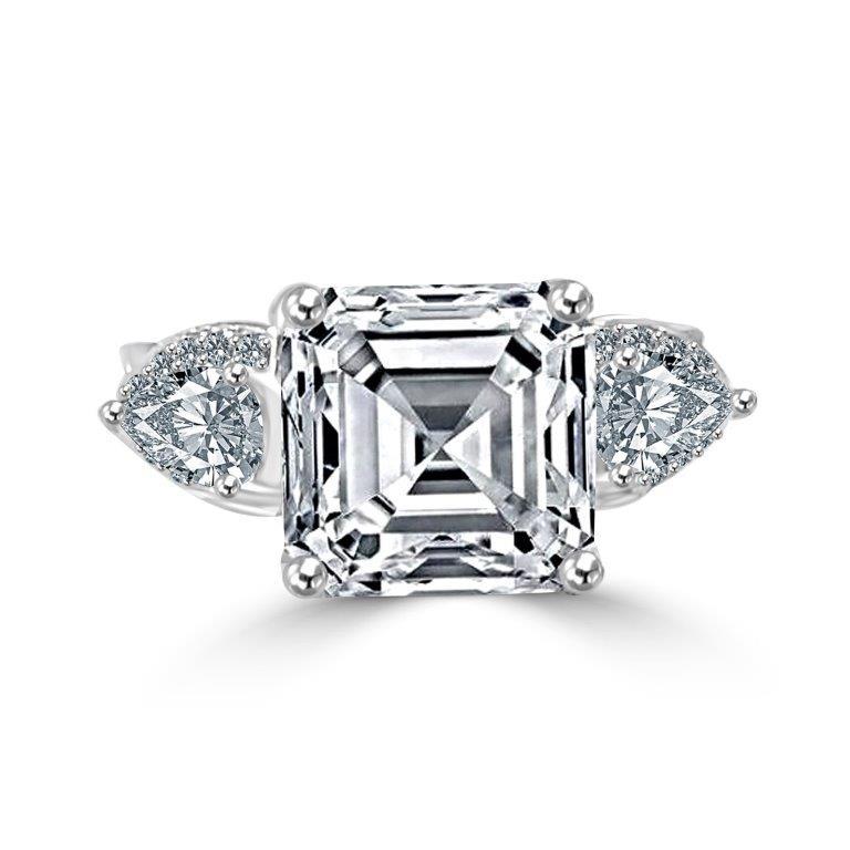 5CT Asscher cut Diamond Veneer Cubic zirconia Ring. 635R71572