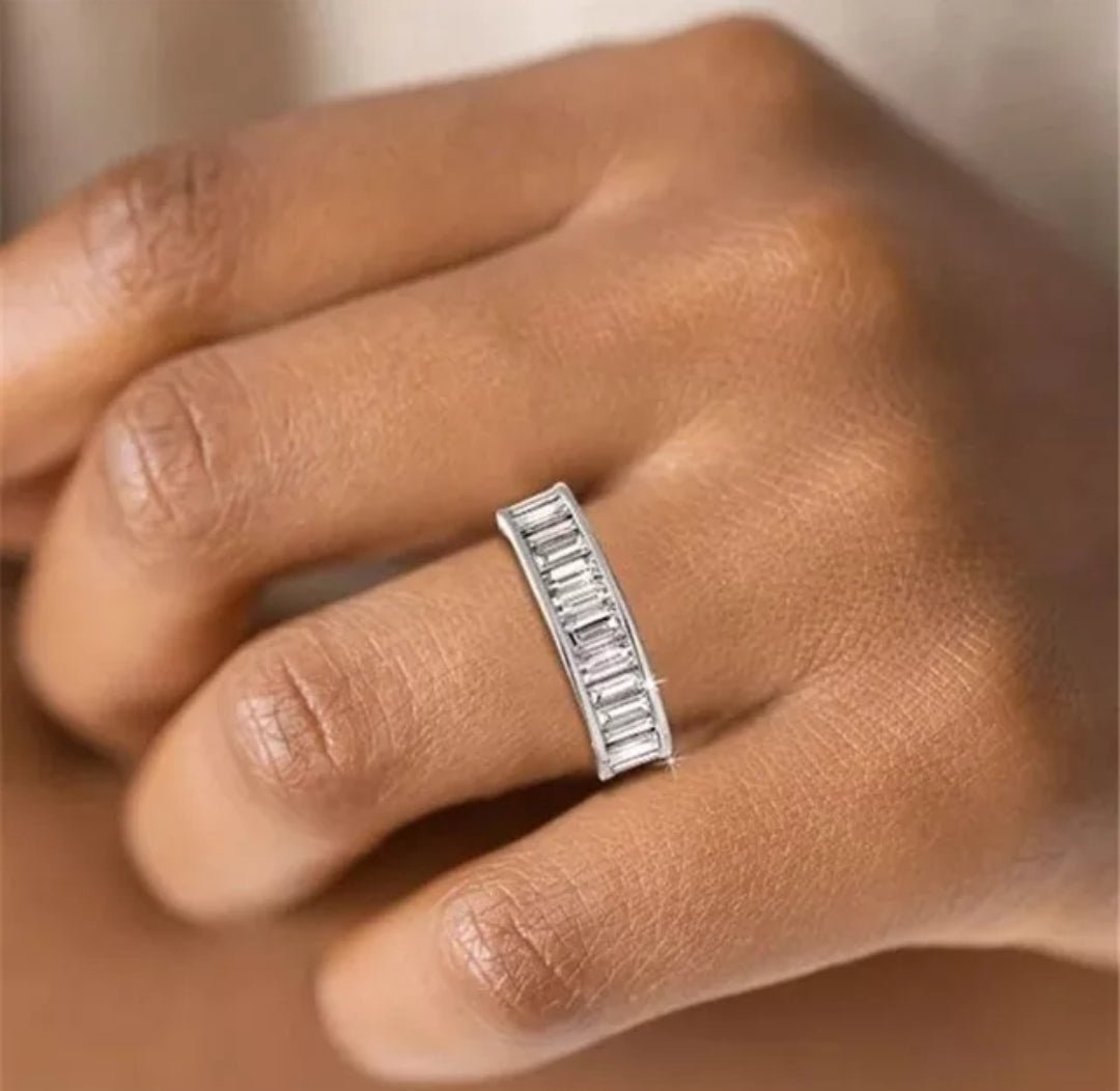 Cubic Zirconia Channel set Baggett Eternity Band Ring. 602R71386