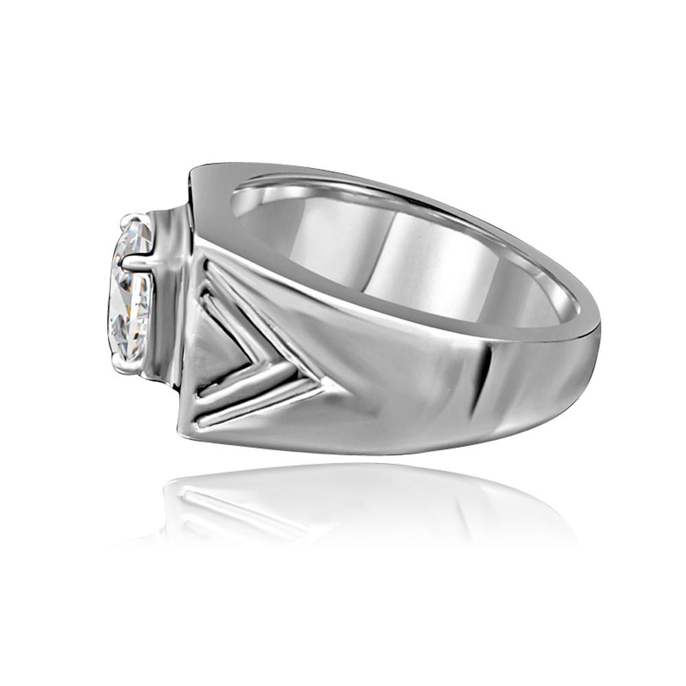 2CT Round Diamond Veneer Cubic Zirconia Men's Ring. 635R1036