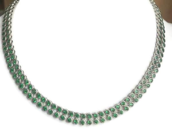 Two rows Zirconite Cubic Zirconia Necklace. AN2281