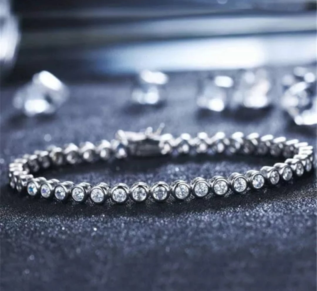 Zirconite Cubic Zirconia Bezel Tennis Bracelet