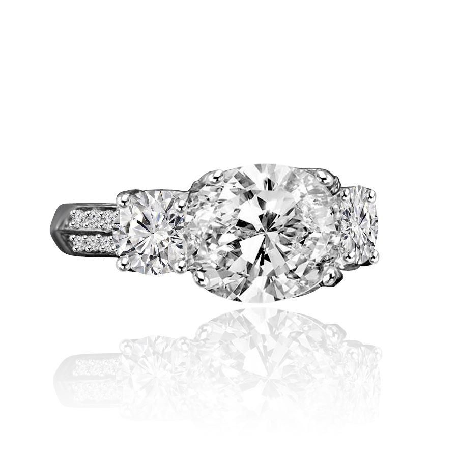 3CT TW Cushion Diamond Veneer Cubic Zirconia Ring. 635R71302