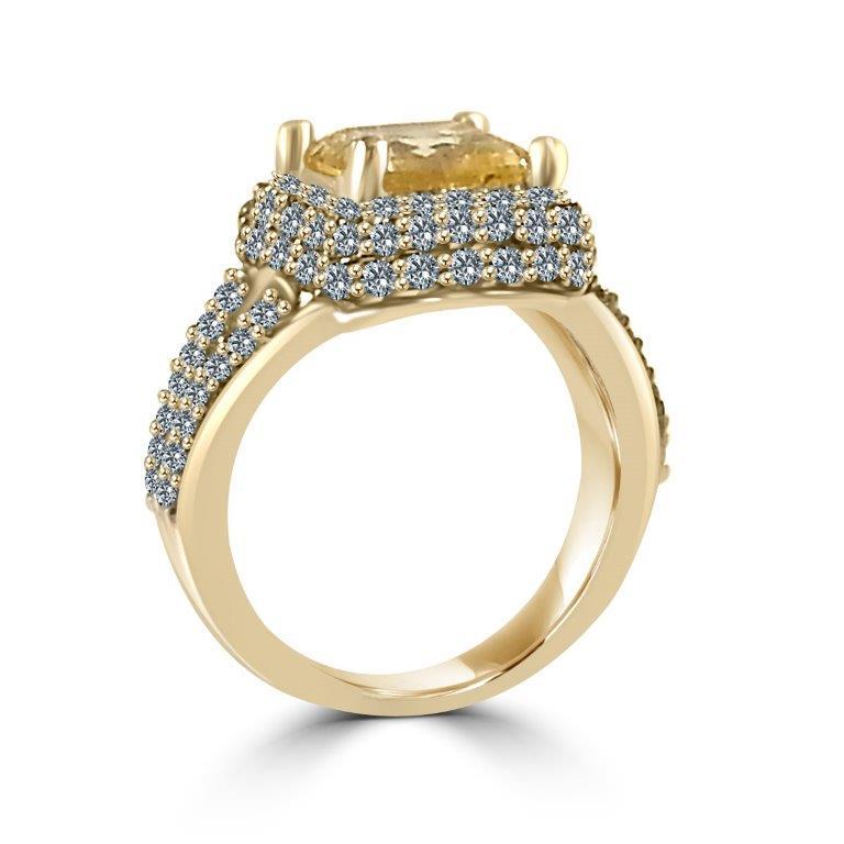 2CT Square Diamond Veneer Cubic zirconia Ring. 635R72211