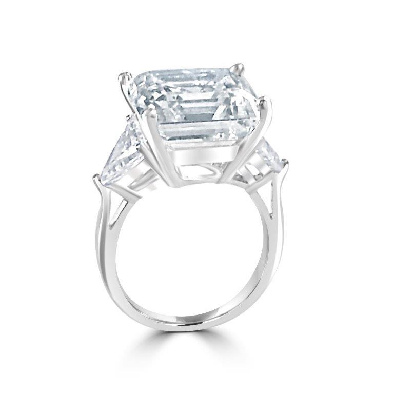 Three Stones Asscher Cut Cubic Zirconia Engagement Ring. 635R72192