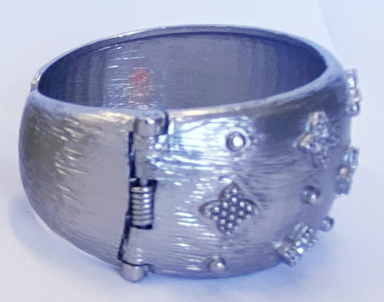 Zirconite wide hinged Bangle Bracelet. 500B7140