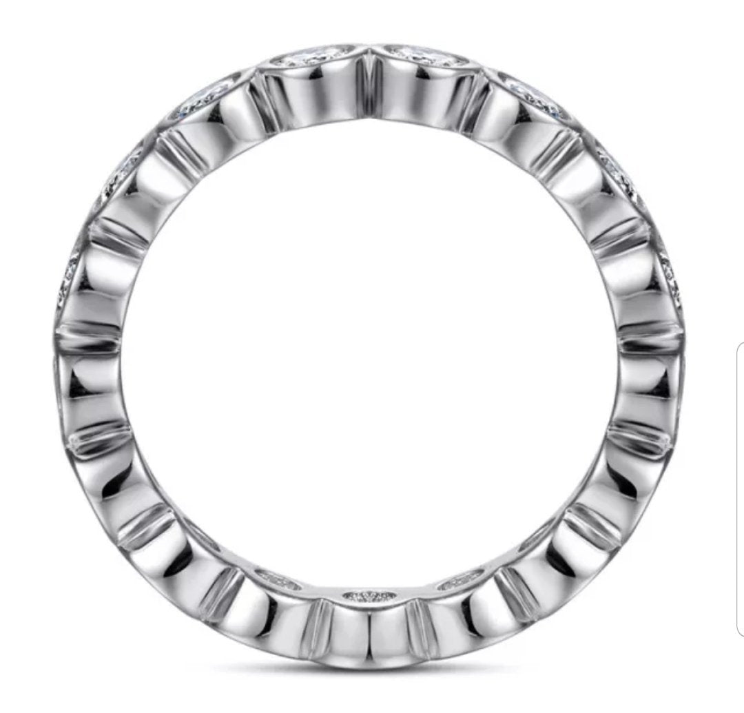 Diamond Veneer Bezel Cubic Zirconia Eternity Band Ring. 635RBEZEL