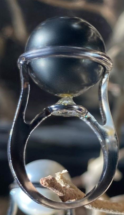 Pearl Diamond Veneer Cubic Zirconia Ring