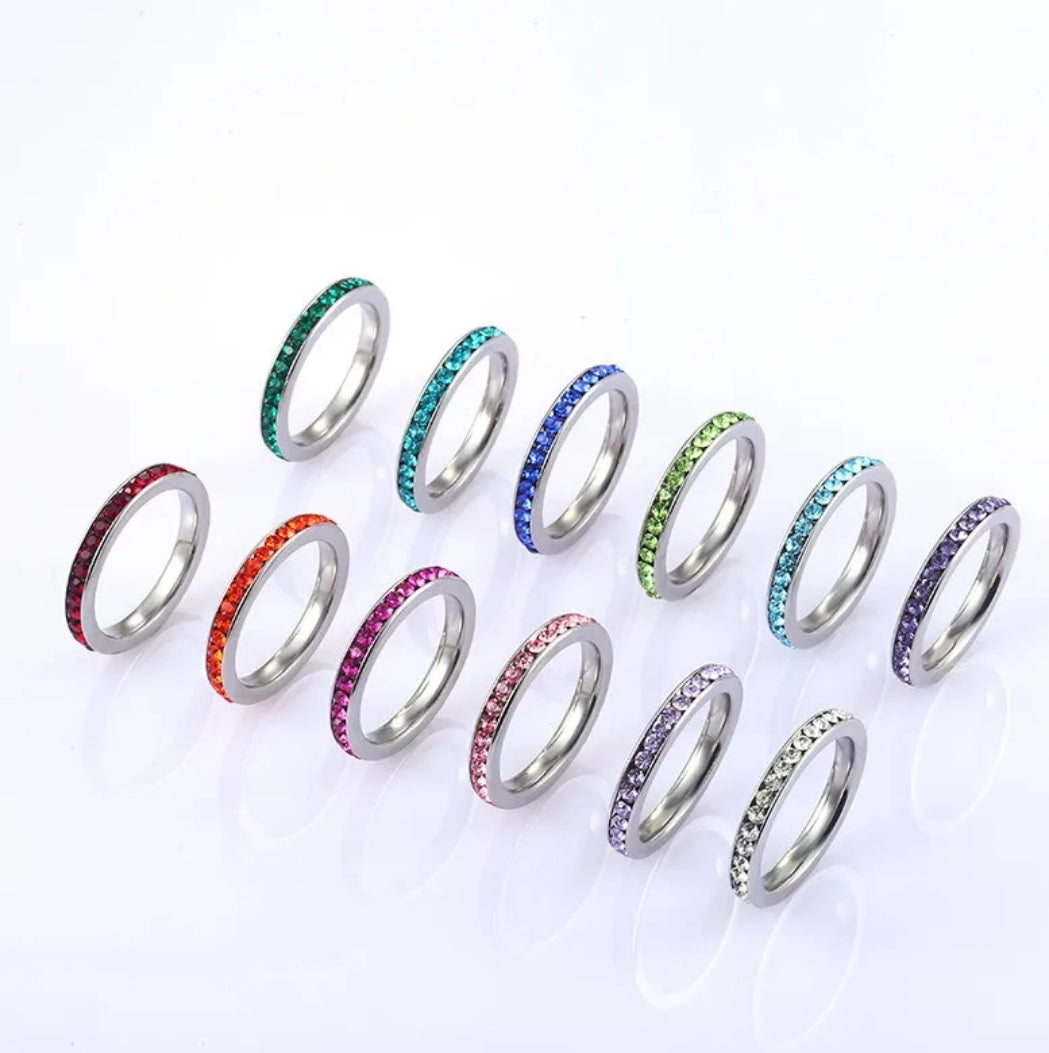 Ring Crystal eternity band Sterling Silver Z-1000