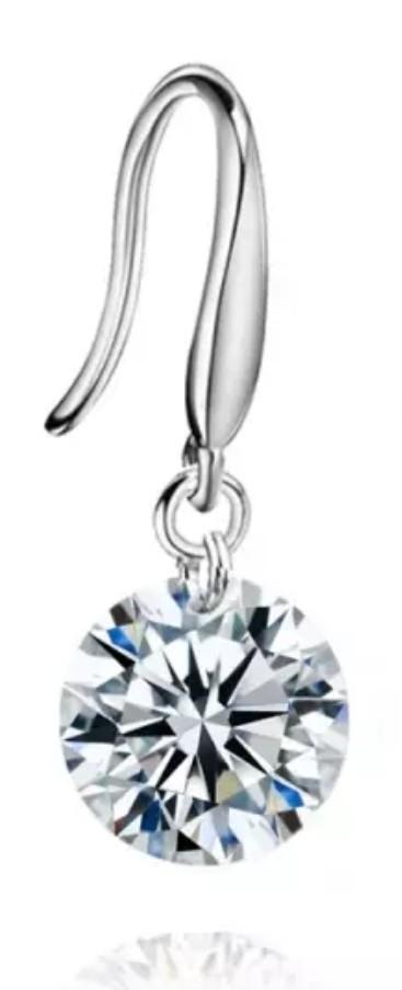 Diamond Veneer Cubic Zirconia Handmade Fish-hook Earrings. 822E100