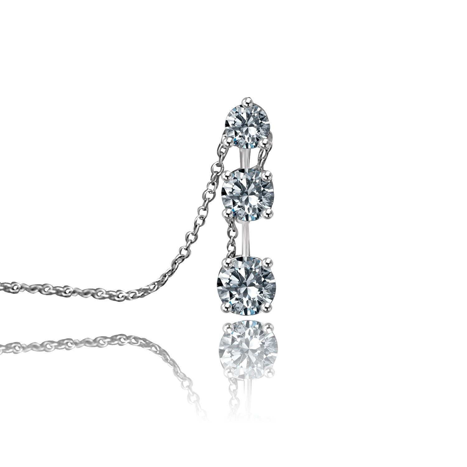 1.5CT Round Diamond Veneer Cubic Zirconia Pendant. 635P214