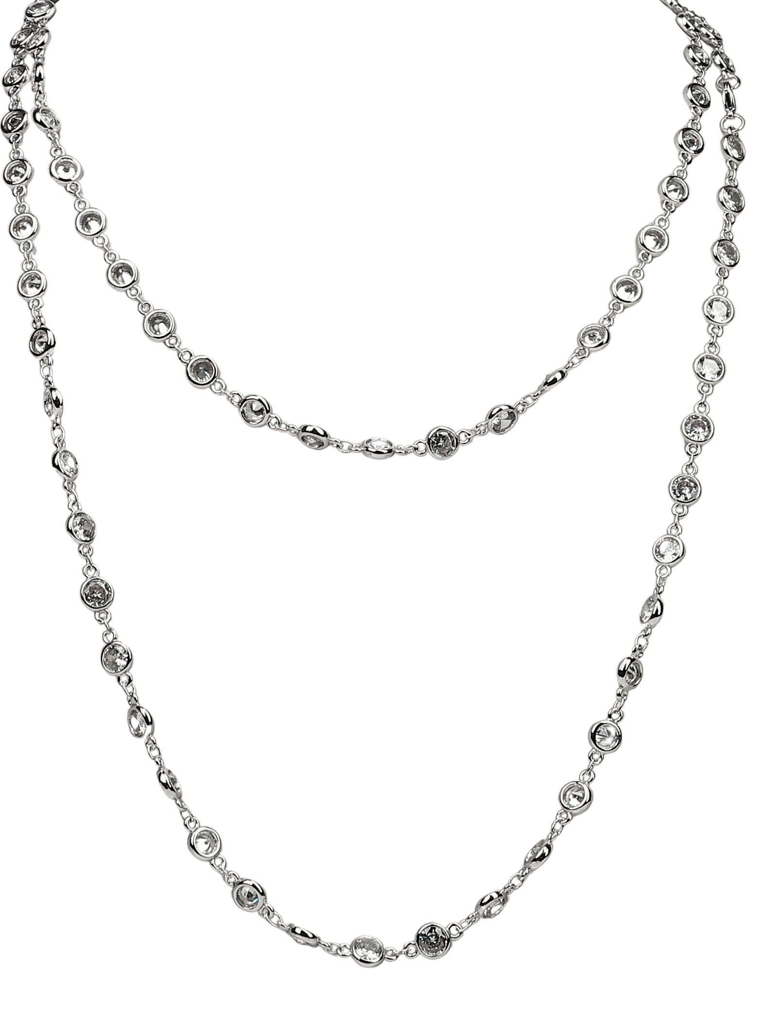 Zirconite Cubic Zirconia Stations Bold Necklace. 655ZBY